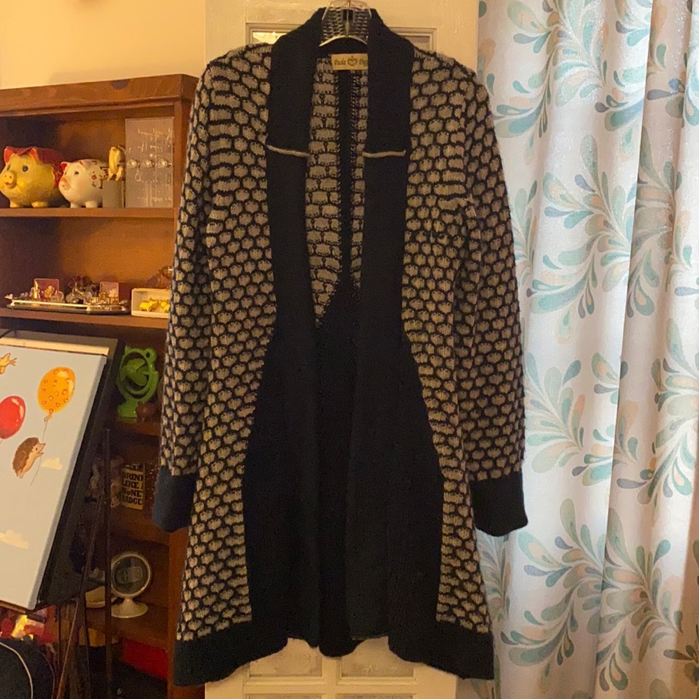 Blue and gray sweater